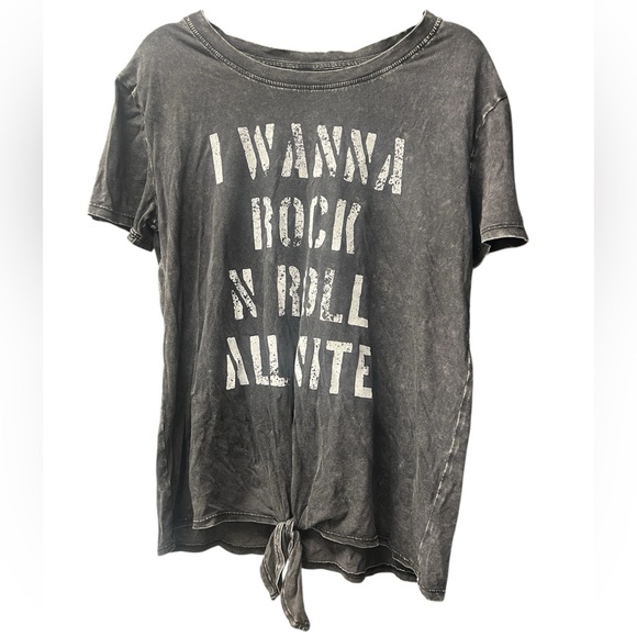 Lyric Culture Red Label I Want to Rock and Roll All Nite Black Graphic T-Shirt M - Picture 3 of 6